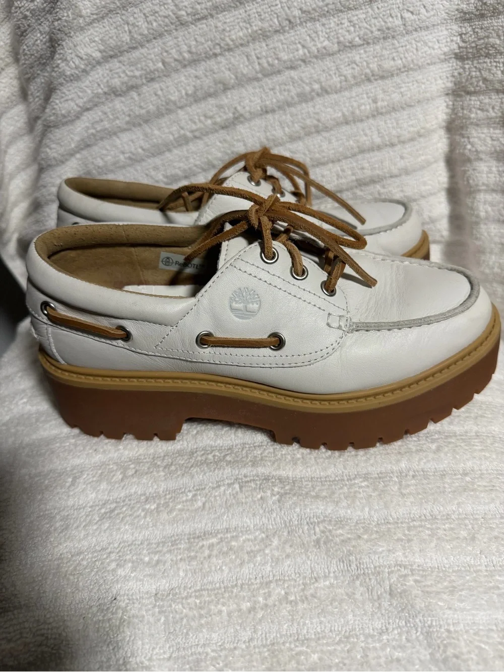 Timberland white leather